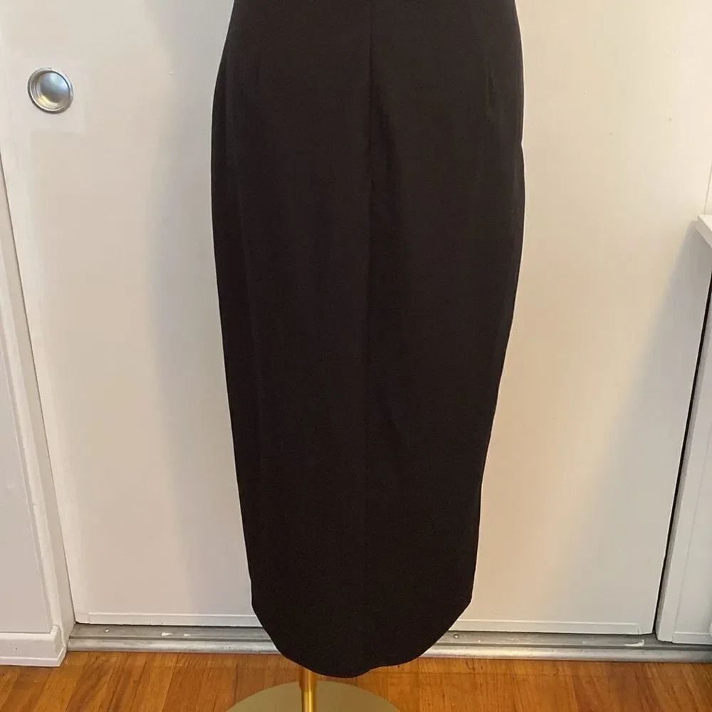 Zara Black Lightweight Midi Dress with Thigh Split Size Small - Picture 9 of 14